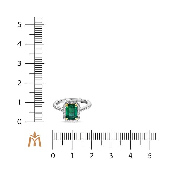 Кольцо с бриллиантами и изумрудом R01-RL-0777EM - Фото 2