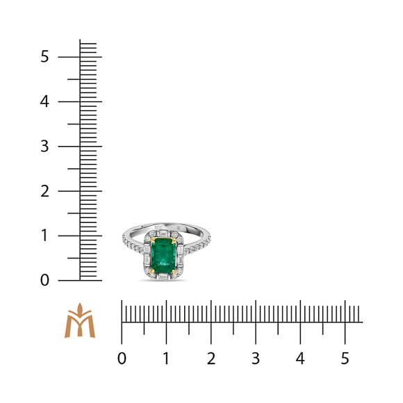 Кольцо с бриллиантами и изумрудом R01-RL-0778EM - Фото 2