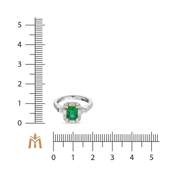 Кольцо с бриллиантами и изумрудом R01-RL-0783EM - Фото 2