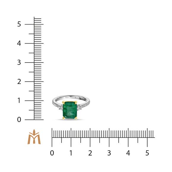 Кольцо с бриллиантами и изумрудом R01-RL-0779EM - Фото 2