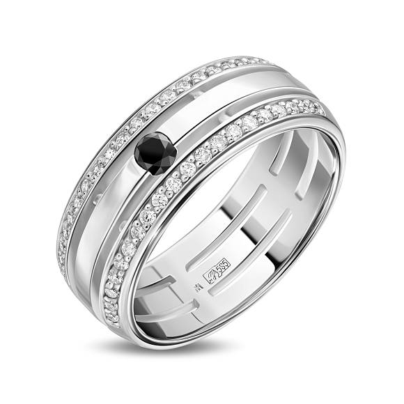 Кольцо с бриллиантами и облагороженными бриллиантами R01-WED-00050-B-W - Фото 1
