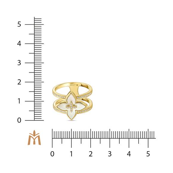Кольцо с бриллиантами и перламутром R108-144XA01039-WSH - Фото 3