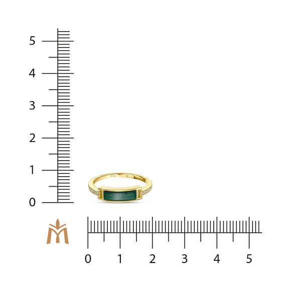 Кольцо с бриллиантами и малахитом R108-144XA01041-R-M - Фото 3
