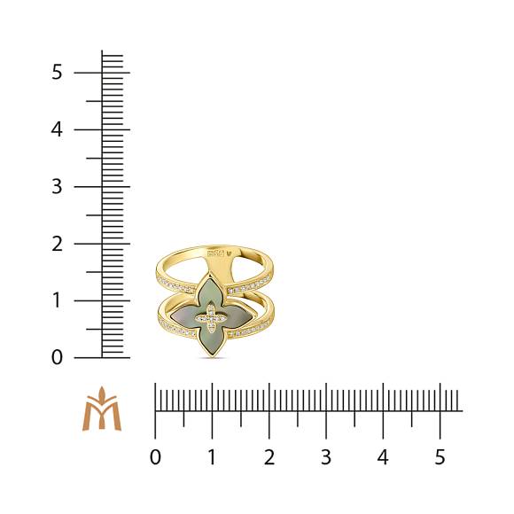 Кольцо с бриллиантами и перламутром R108-144XA01039-GSH - Фото 3