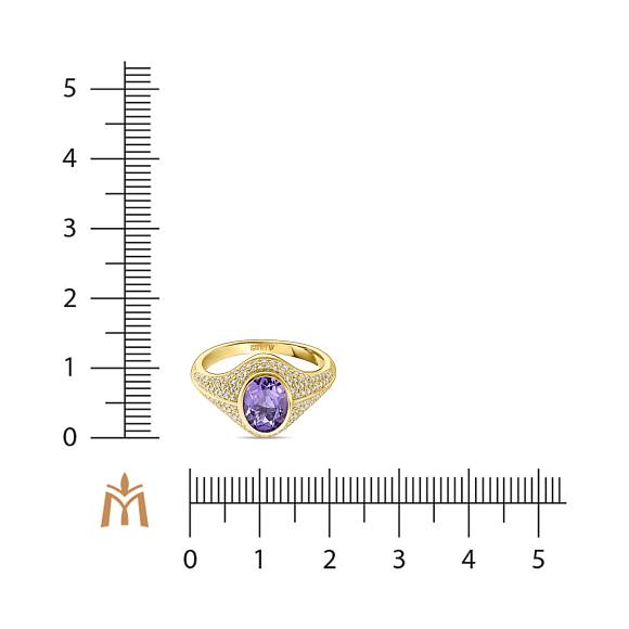 Кольцо с аметистом и бриллиантами R108-193XA05392-AM - Фото 2