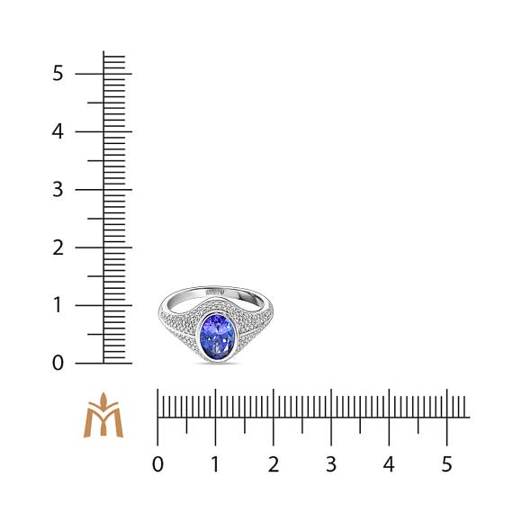 Кольцо с бриллиантами и танзанитом R108-193XA05392-TN - Фото 2