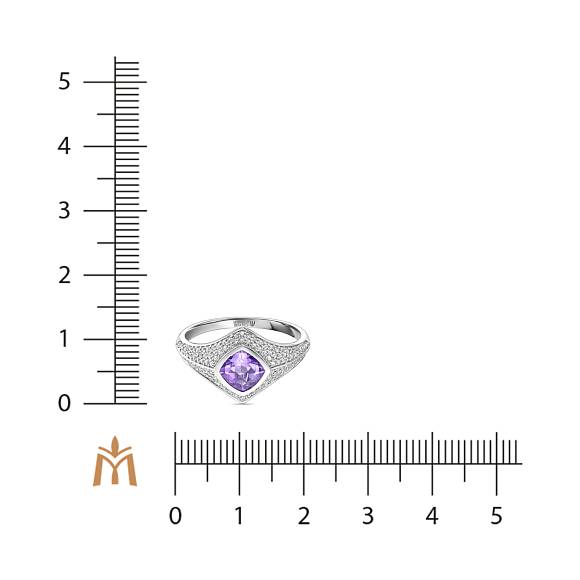 Кольцо с аметистом и бриллиантами R108-193XA05394-AM - Фото 2