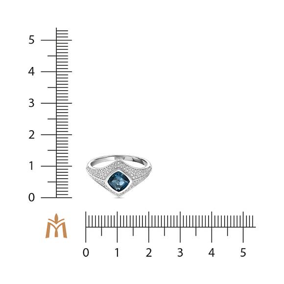 Кольцо с бриллиантами и лондон топазом R108-193XA05394-LTP - Фото 2