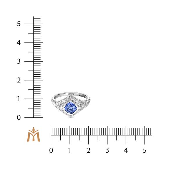 Кольцо с бриллиантами и танзанитом R108-193XA05394-TN - Фото 2