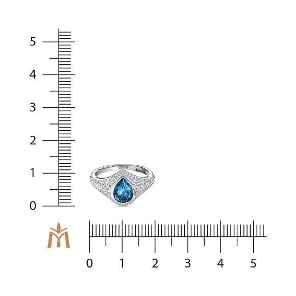 Кольцо с бриллиантами и лондон топазом R108-193XA05395-LTP - Фото 2