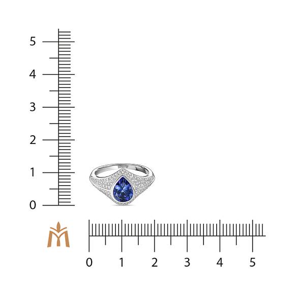 Кольцо с бриллиантами и танзанитом R108-193XA05395-TN - Фото 2