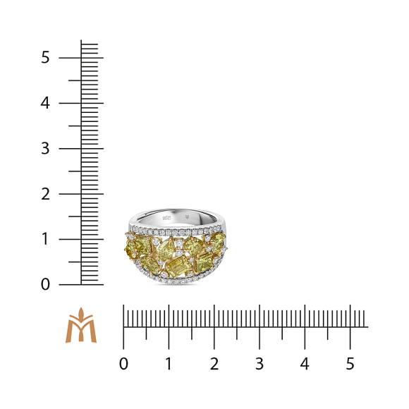 Кольцо с облагороженными бриллиантами и бриллиантами R2018-RL030268AHD - Фото 2