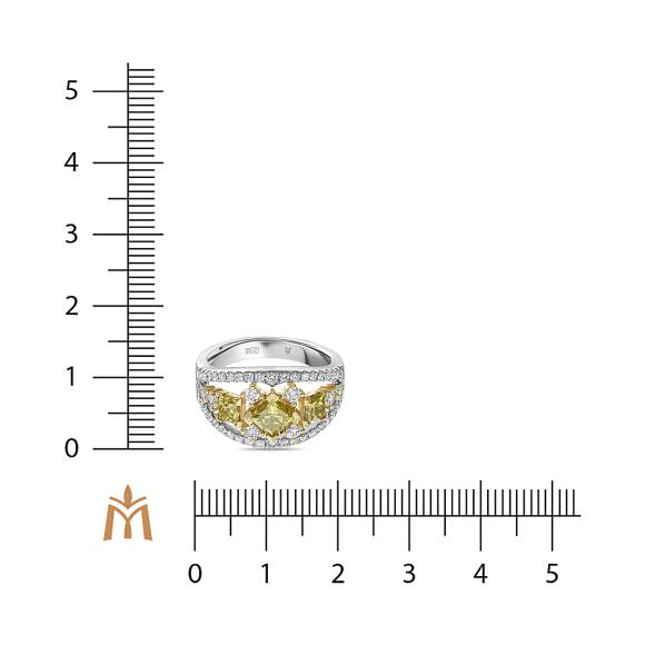 Кольцо с облагороженными бриллиантами и бриллиантами R2018-RL030267AHD - Фото 2