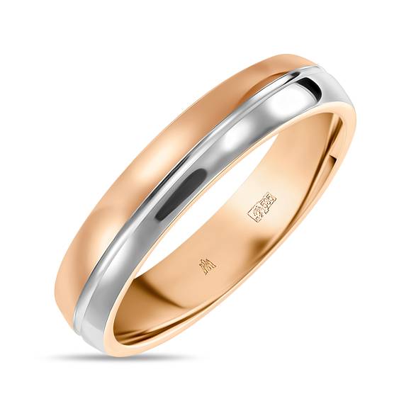Двойное обручальное кольцо из красного золота 585 пробы R2026-160091-40 - Фото 1