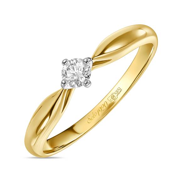 Кольцо из золота с бриллиантом R01-SOL53-015-G1 - Фото 3