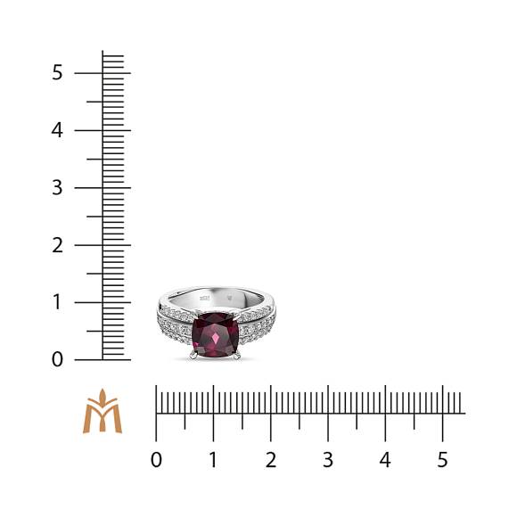 Кольцо с бриллиантами и родолитом R01-EMP-0826RL - Фото 3