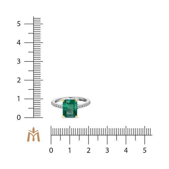 Кольцо с бриллиантами и изумрудом R01-RL-0781EM - Фото 2