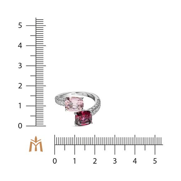 Кольцо с бриллиантами, родолитом и турмалином R01-RL-0819MIX - Фото 3