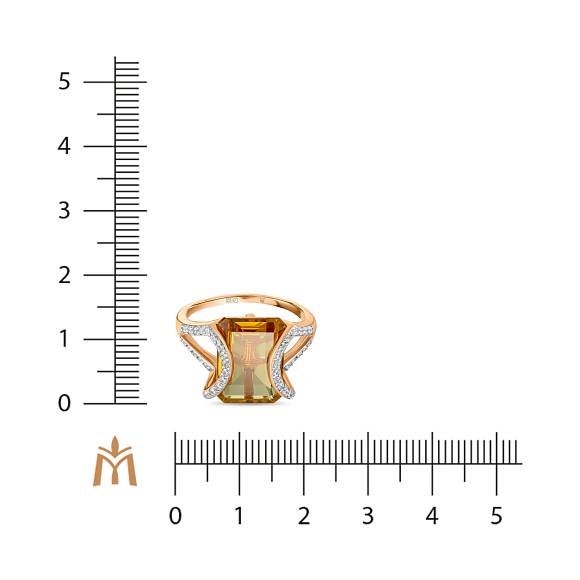 Кольцо с наноситал султанитом и фианитами R4155-C-1389-48NST - Фото 2