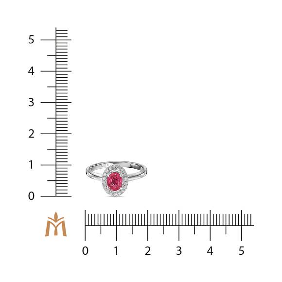 Кольцо с бриллиантами и рубином R4192-R107286-OV - Фото 2
