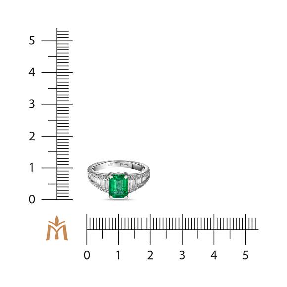 Кольцо с бриллиантами и изумрудом R4192-SA277-200E-EM - Фото 3
