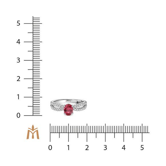 Кольцо с бриллиантами и рубином R4192-SA1685R-100 - Фото 2