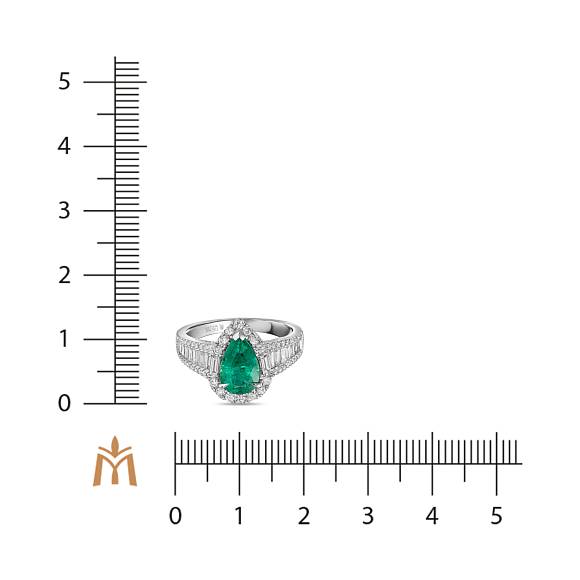 Кольцо с бриллиантами и изумрудом R4192-SA2063R - Фото 2