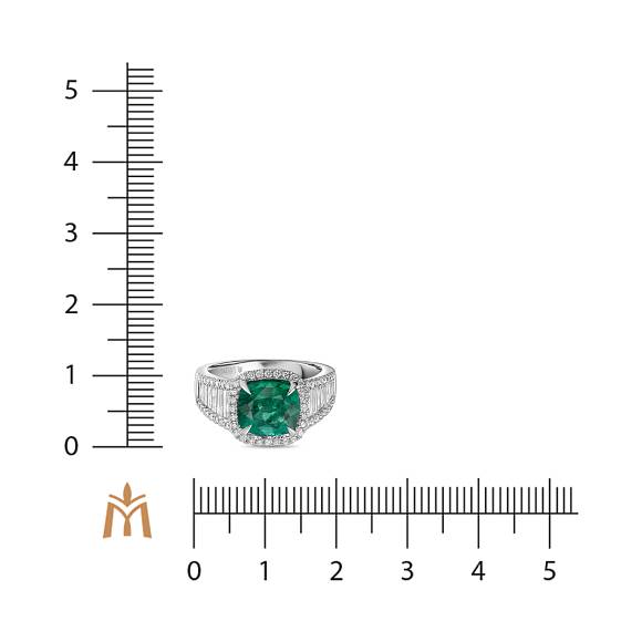 Кольцо с бриллиантами и изумрудом R4192-SA2274R-400D - Фото 2