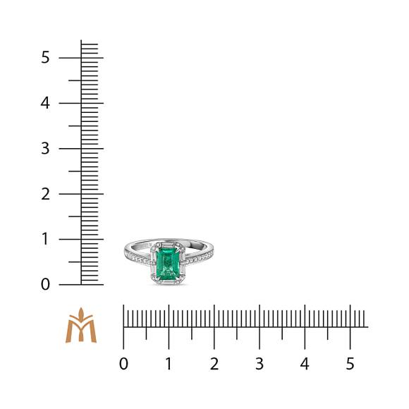 Кольцо с бриллиантами и изумрудом R4192-SA2363R-100H - Фото 2