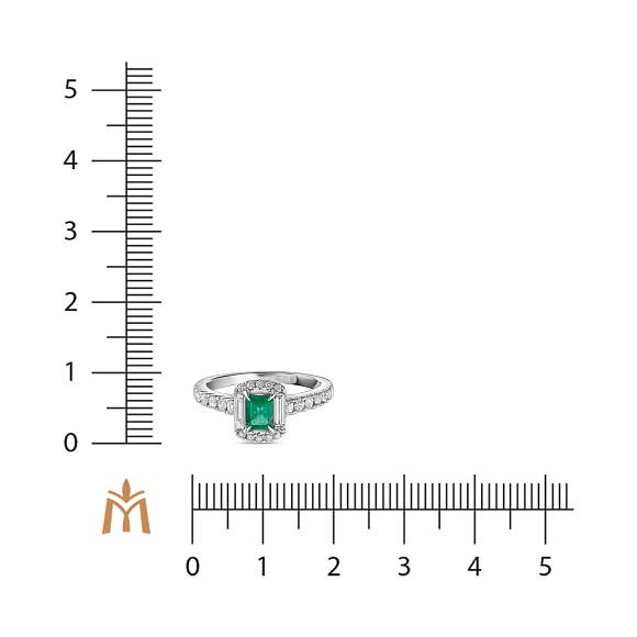 Кольцо с бриллиантами и изумрудом R4192-SA2409R-100F - Фото 2