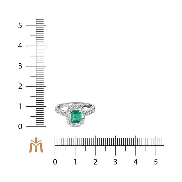 Кольцо с бриллиантами и изумрудом R4192-SA2855R-100B - Фото 2