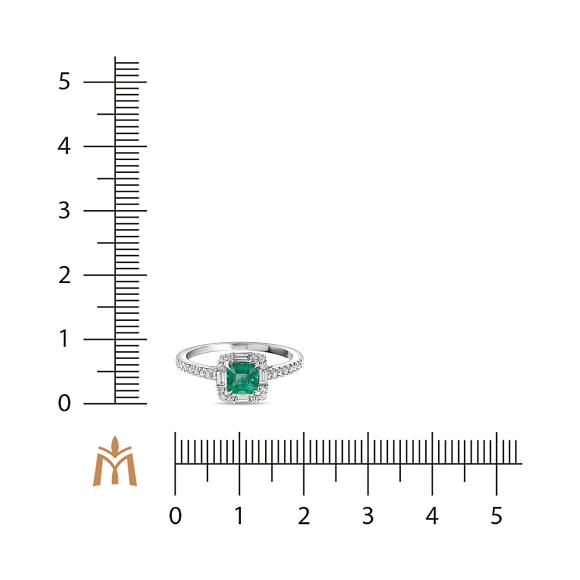 Кольцо с бриллиантами и изумрудом R4192-SA2860R-100-C - Фото 2