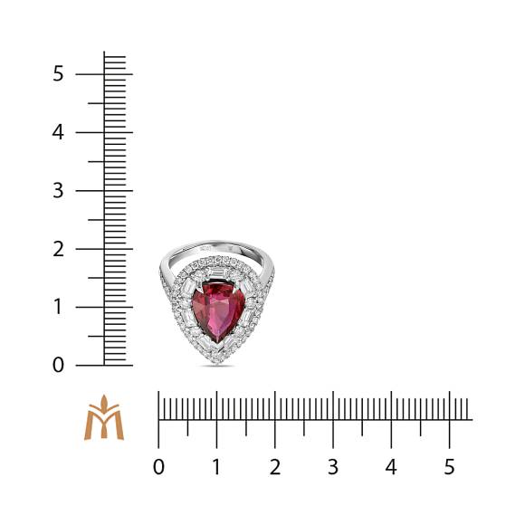 Кольцо с бриллиантами и рубином R4192-SA2875R-400B - Фото 2