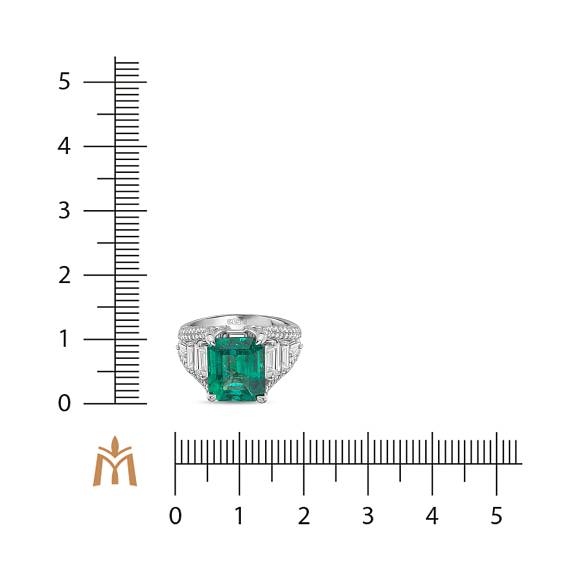 Кольцо с бриллиантами и изумрудом R4192-SA2900R-500 - Фото 2