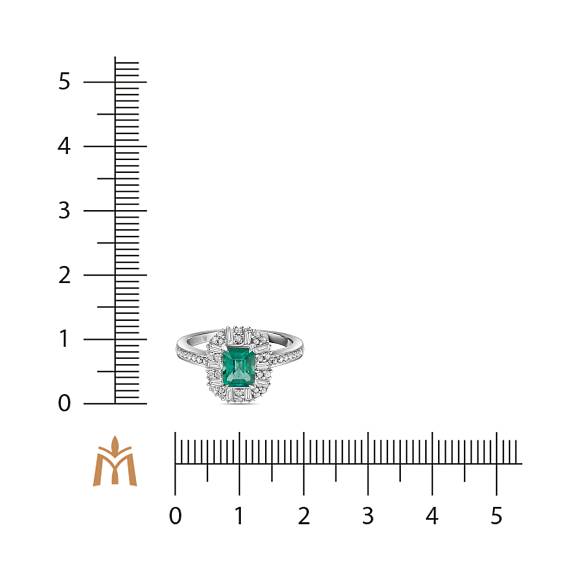 Кольцо с бриллиантами и изумрудом R4192-SA3244R-100 - Фото 2