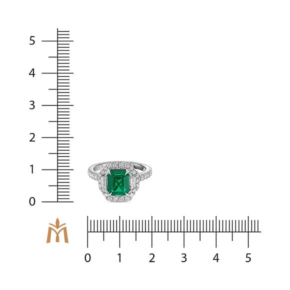 Кольцо с бриллиантами и изумрудом R4192-SA3352R-250A - Фото 2