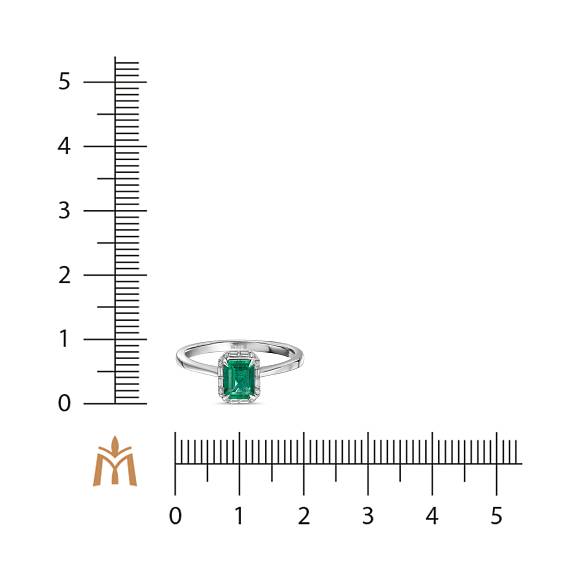 Кольцо с бриллиантами и изумрудом R4192-SA3357R-100 - Фото 2