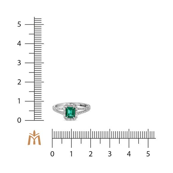 Кольцо с бриллиантами и изумрудом R4192-SA3363R-100 - Фото 2