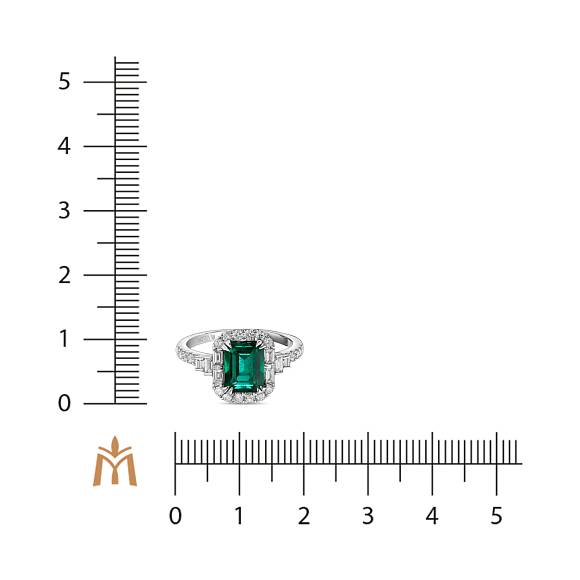 Кольцо с бриллиантами и изумрудом R4192-SA3366R-200 - Фото 2