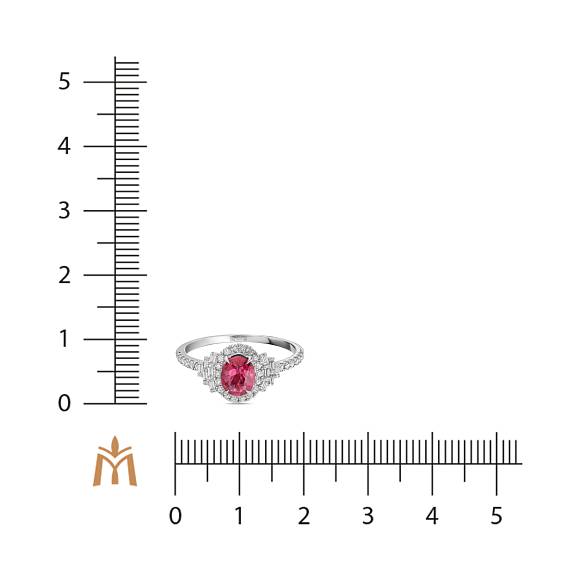 Кольцо с бриллиантами и рубином R4192-SA3374R-100 - Фото 2