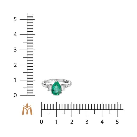 Кольцо с бриллиантами и изумрудом R4192-SA3393R-200 - Фото 2