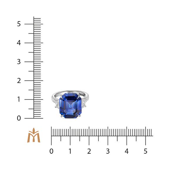Кольцо с бриллиантами и сапфиром R4192-SA3552R-500 - Фото 2