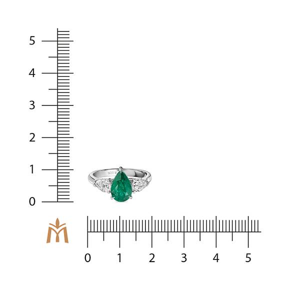 Кольцо с бриллиантами и изумрудом R4192-SA3613R-200A - Фото 2