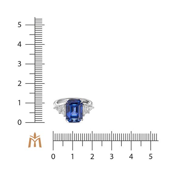 Кольцо с бриллиантами и сапфиром R4192-SA3615R-400 - Фото 2