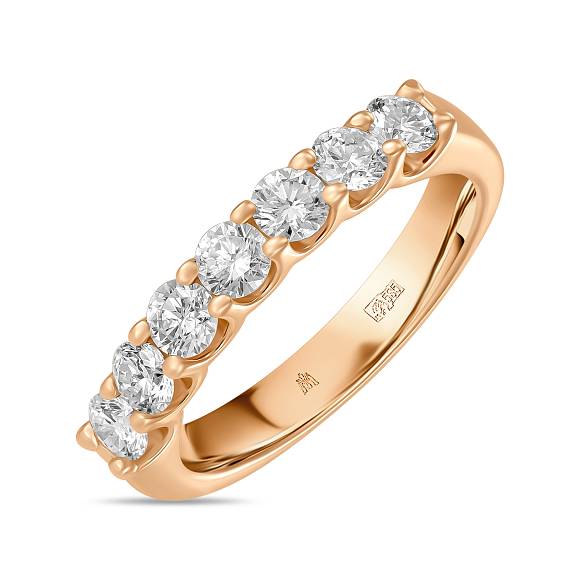 Обручальное кольцо-дорожка из золота с 7 бриллиантами R2022-I-1.05 - Фото 1