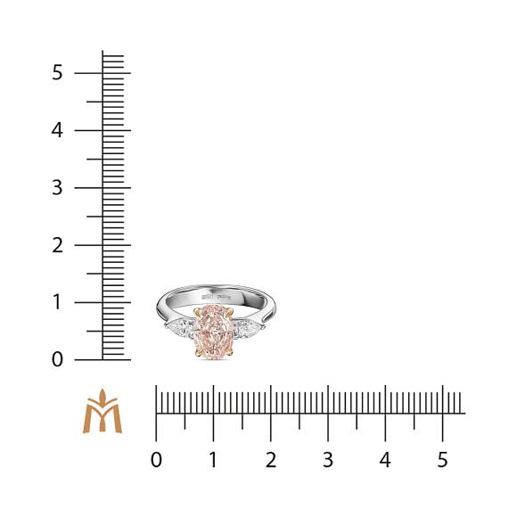Кольцо с выращенным бриллиантом R01-MLN0886OV-PIN - Фото 2