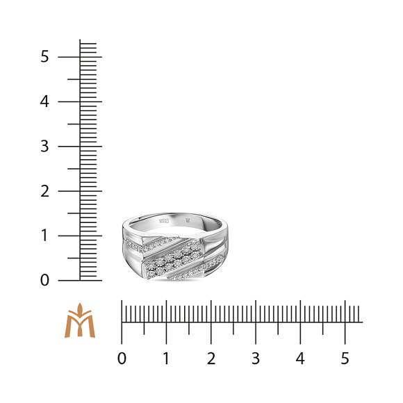 Мужское Кольцо с бриллиантами M127-GEOF9235G - Фото 2