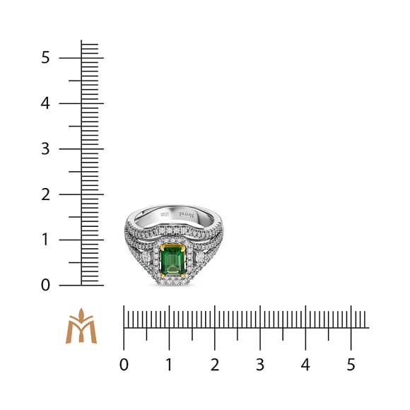 Кольцо с бриллиантами и цаворитом R01-RL-0735TS - Фото 2