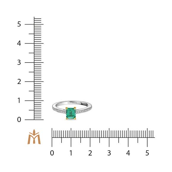 Кольцо с бриллиантами и изумрудом R01-RL-0938EM - Фото 2