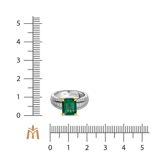 Кольцо с бриллиантами и изумрудом R01-RL-0933EM - Фото 3